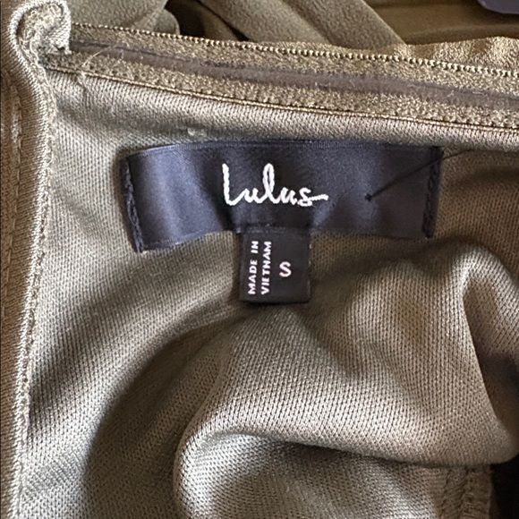 Lulu's Strapless Olive Tiered Dress - Picture 7 of 8